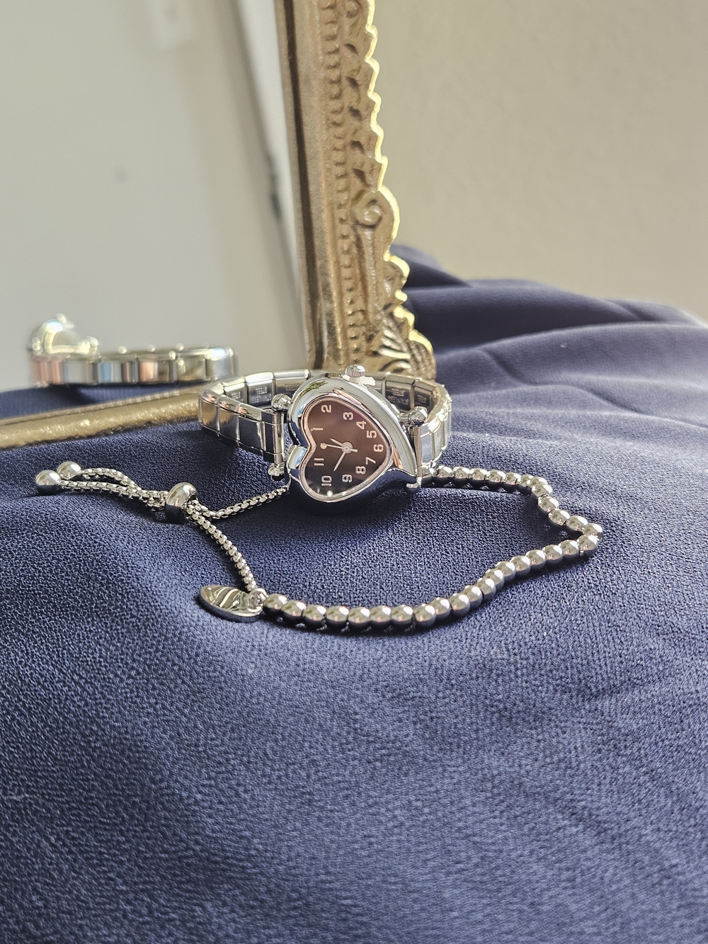 👑 The Manhattan Heart Silver Vintage Watch Set - Stainless Steel Expansion Band